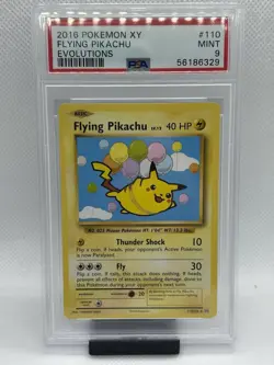 Pokemon TCG 2016 XY Evolutions Flying Pikachu #110/108 Secret PSA 9 Mint - Image 1