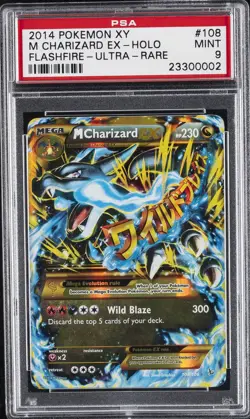 2014 POKEMON XY FLASHFIRE ULTRA RARE #108 M CHARIZARD EX PSA 9 - Image 1