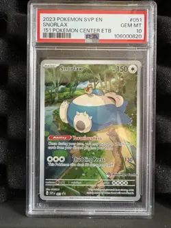 Snorlax 151 Promo Pokemon Center ETB PSA 10 Gem Mint 2023 051 Holy Grail MINT - Image 1