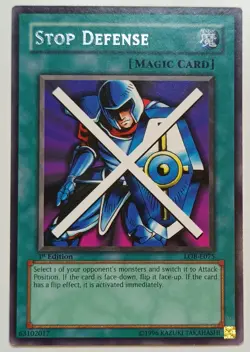 Yu-Gi-Oh! Stop Defense LOB-E075 1st Edition Rare - Image 1