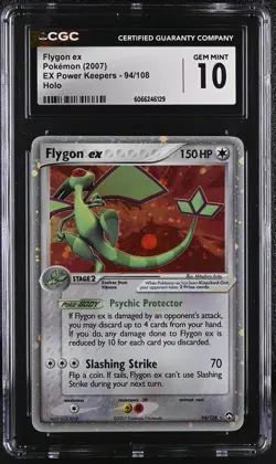 CGC 10 GEM MINT Flygon ex 2007 EX Power Keepers 94/108 Holo Pokemon Card - Image 1