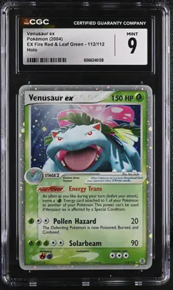 CGC 9 MINT Venusaur ex 2004 EX Fire Red & Leaf Green 112/112 Holo Pokemon Card - Image 1
