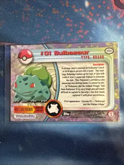 Pokemon Card - Bulbasaur #01 - Topps Series 1 - Black Logo - Image 2