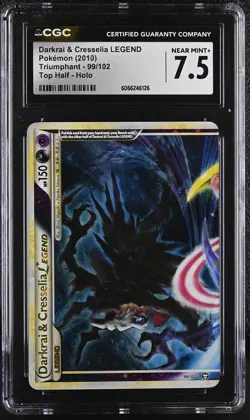 CGC 7.5 Darkrai & Cresselia LEGEND Triumphant Top 99/102 Top Half Pokemon Card - Image 1