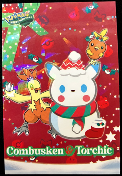 Combusken & Torchic Ice Holo Pokemon 2024 Card Database Merry Christmas - Image 1