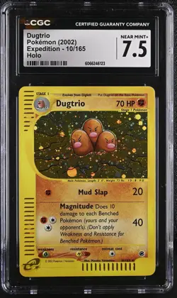 CGC 7.5 Dugtrio 2002 Expedition 10/165 Holo Pokemon Card - Image 1