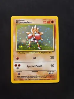 Pokemon TCG Hitmonchan Holo Rare Card Base Set 7/102 - Image 2