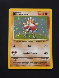 Pokemon TCG Hitmonchan Holo Rare Card Base Set 7/102 - Image 4
