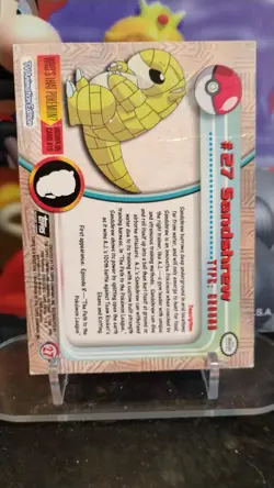 SANDSHREW TV Animation Edition POKEMON Holo Foil TOPPS 1999 Trading Card #27 - Image 2