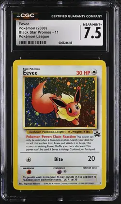 CGC 7.5 Eevee 2000 Black Star Promos 11 Holo Pokemon Card - Image 1