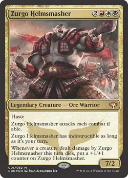 Light Play, English MTG Foil Zurgo Helmsmasher - Foil Duel Decks: Speed vs. Cunn - Image 1