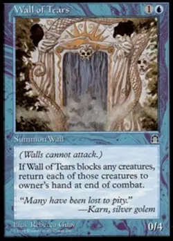 Light Play, English MTG Regular Wall of Tears Stronghold Magic the Gathering - Image 1