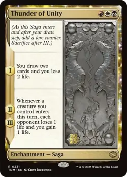 Light Play, English MTG Foil Thunder of Unity - Foil - Prerelease Promo Tarkir: - Image 1