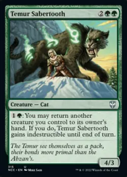 NM-Mint, English MTG Regular Temur Sabertooth Commander: Streets of New Capenna - Image 1
