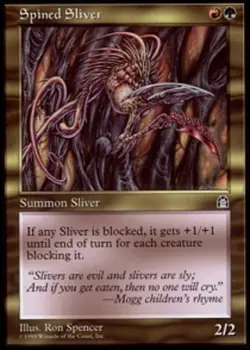 NM-Mint, English MTG Regular Spined Sliver Stronghold Magic the Gathering - Image 1