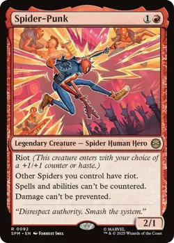 NM-Mint, English MTG Regular Spider-Punk Marvel's Spider-Man Magic the Gathering - Image 1