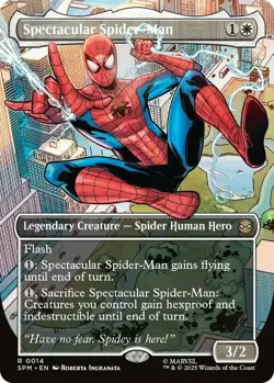 Light Play, English MTG Foil Spectacular Spider-Man - Foil - Borderless Marvel's - Image 1