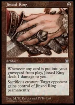 Light Play, English MTG Regular Jinxed Ring Stronghold Magic the Gathering - Image 1