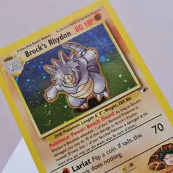 Pokemon TCG - Brock's Rhydon 2/132 Gym Heroes Holo Rare WOTC 1999 - EXC - Image 1