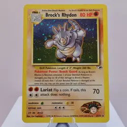 Pokemon TCG - Brock's Rhydon 2/132 Gym Heroes Holo Rare WOTC 1999 - EXC - Image 2