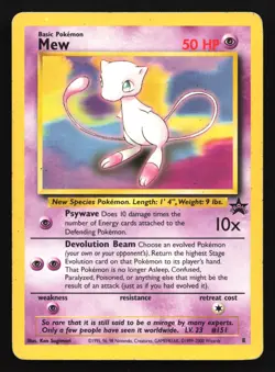 Pokemon Mew 8 WotC Non-Holo Black Star Promo HP - Image 1