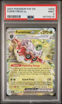 2024 Pokemon Paldean Fates FORRETRESS EX 002/091 Holo PSA 9 - Image 1