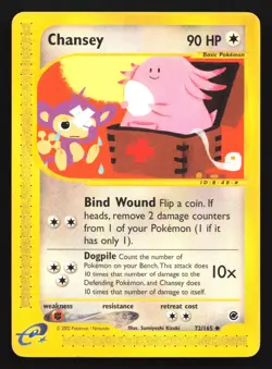 Pokemon Chansey 72/165 WotC Expedition Regular Uncommon MP - Image 1
