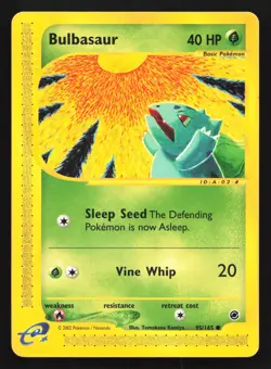 Pokemon Bulbasaur 95/165 WotC Expedition Regular Common MP - Image 1