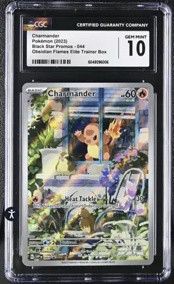 2023 Pokemon SV Black Star Promo Obsidian Flames ETB Charmander #44 CGC 10 - Image 1