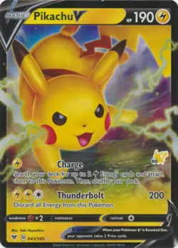 NM-Mint, English Pokemon Regular Pikachu V - 043/185 - Battle Academy 2022 (Pika - Image 1