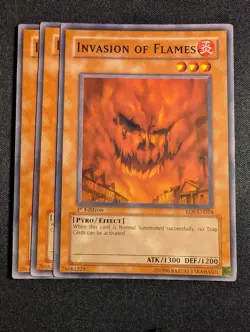 Yugioh - 3x Invasion of Flames RDS-EN024 1st Edition Common NM - Image 1
