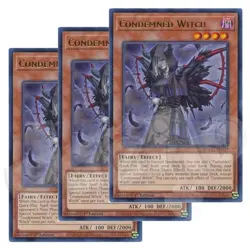 Yugioh - Condemned Witch x 3 - 1st Edition Rare NM - Plus Free Holo Card - Image 1