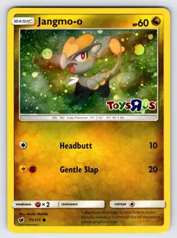 Jangmo-o SWIRL 75/111 Crimson Invasion Toys R Us Pokemon Card Cosmos Promo Lp/Mp - Image 1
