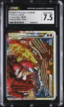 CGC 7.5 Kyogre & Groudon LEGEND Undaunted Bottom 88/90 Bottom Half Pokemon Card - Image 1
