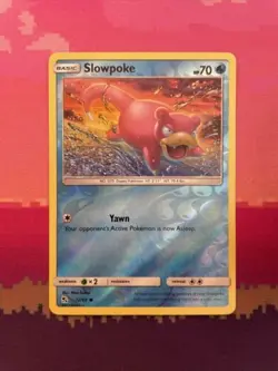 Pokemon Card Slowpoke Hidden Fates Reverse Holo 12/68 Near Mint - Image 1