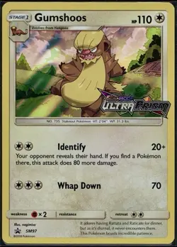 NM Stamped Gumshoos Pokemon Card | Holo Prerelease Promo | S&M Ultra Prism SM97 - Image 1