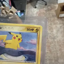 Pikachu POP Series 5 12/17 Pikachu Riding Wailmer Non Holo Pokemon Card 12/17 LP - Image 4