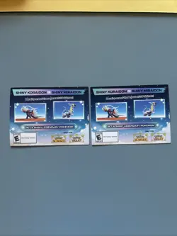 Shiny Koraidon & Miraidon GameStop Code Card Pokemon Scarlet Violet x2 - Image 1