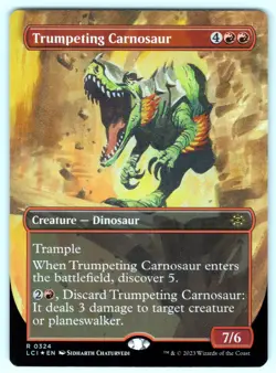 Trumpeting Carnosaur (Borderless) R The Lost Caverns of Ixalan # 324 NM Foil - Image 1