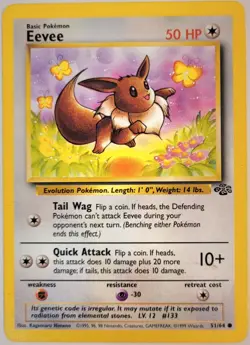 Pokemon TCG - Eevee Jungle 51/64 - Regular Unlimited Common - WOTC - LP - Image 1