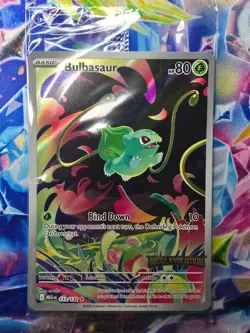 POKEMON Mega Evolution BULBASAUR 133/132 Illustration Rare STAMPED PROMO SEALED - Image 1