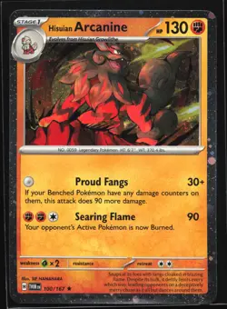 Pokemon Hisuian Arcanine 100/167 Twilight Masquerade Cosmos Holo Promo NM - Image 1