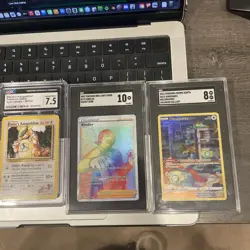 Pokemon PSA SGC CGC Reshiram Kangaskhan Charizard Kindler Dunsparce Gem Mint Lot - Image 3