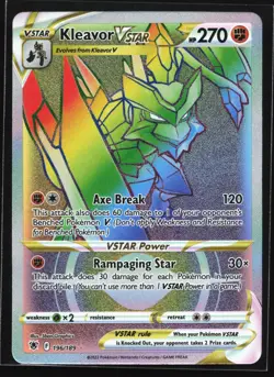 Pokemon Kleavor VSTAR 196/189 Astral Radiance Rainbow Secret Rare Holo NM - Image 1