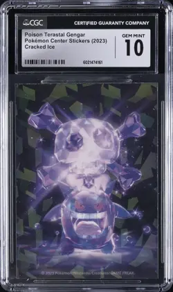 2023 POKEMON CENTER STICKERS CRACKED ICE POISON TERASTAL GENGAR CGC 10 GEM MINT - Image 1