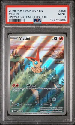 Pokemon TCG Victini Black Bolt & White Flare Promo Illustration SVP208 PSA 9 - Image 1