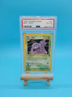 PSA 4 Muk 13/62 English Pokemon Fossil Unlimited Holo Rare 1999 WOTC - Image 1