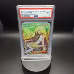 2017 Pokemon Sun & Moon Crimson Invasion 110 Lusamine Full ART PSA 9 Mint - Image 1