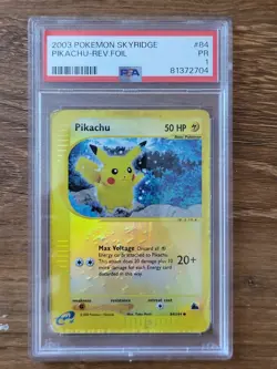 2003 Pokemon Skyridge PSA 1 Pikachu Reverse Foil Holo #84 POOR PR - Image 1