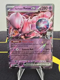 Pokemon TCG Team Rocket's Mewtwo ex SVP 216 Destined Rivals Black Star Promo NM - Image 1